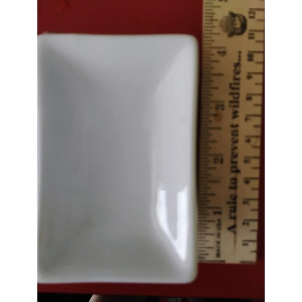 BIA Cordon Bleu White Ceramic Rectangular Soy Sauce Tasting Dishes Set of 4